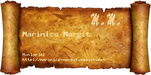 Marinics Margit névjegykártya